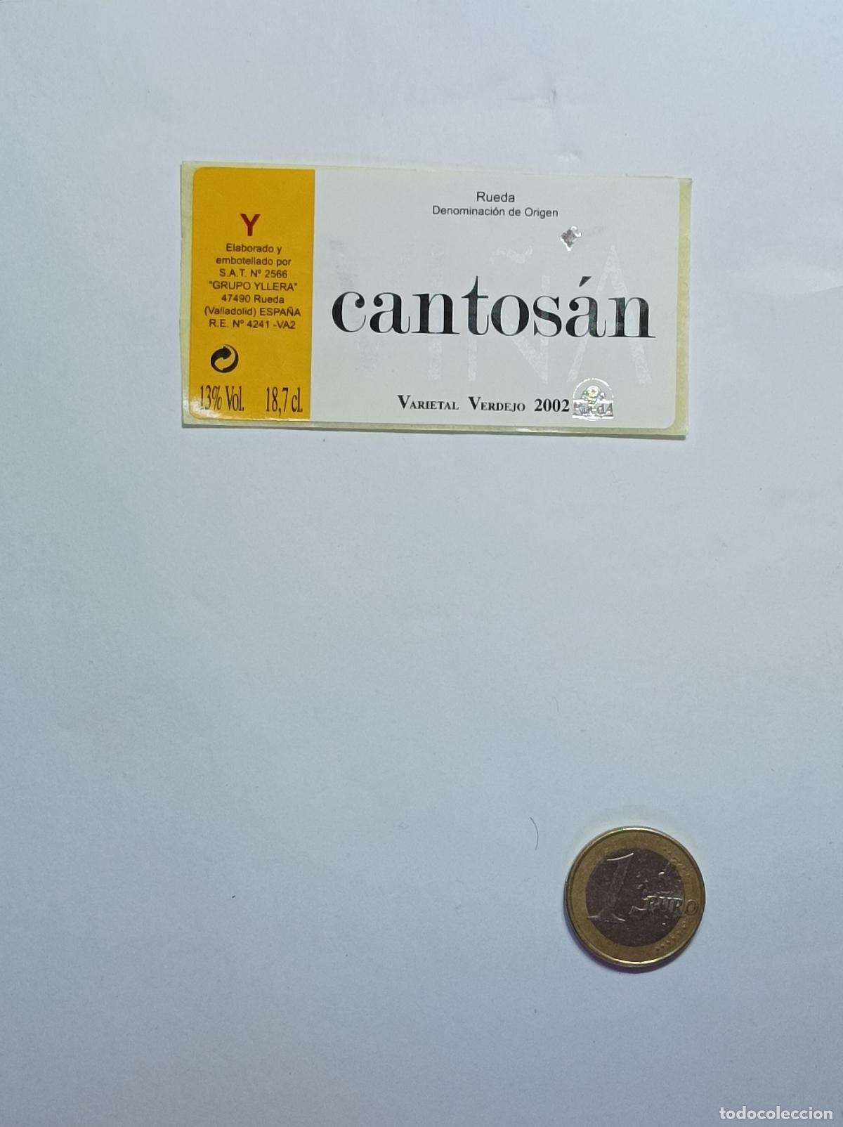 &Eacute;tiquettes anciennes: CANTOSAN. RUEDA. 2002. ETIQUETA VINO. SIN USAR. PEGATINA.