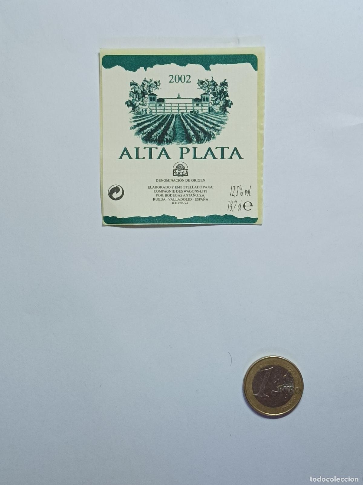 &Eacute;tiquettes anciennes: ALTA PLATA. RUEDA. 2002. ETIQUETA VINO. SIN USAR. PEGATINA.