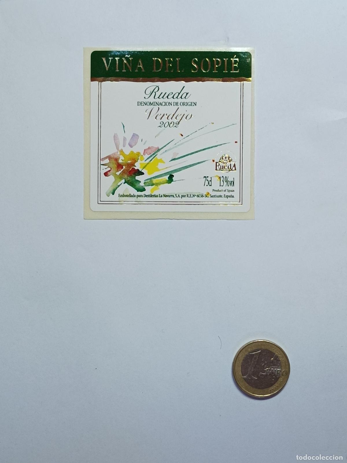 &Eacute;tiquettes anciennes: VI&Ntilde;A DEL SOPIE. RUEDA.2002. ETIQUETA VINO. SIN USAR. PEGATINA.