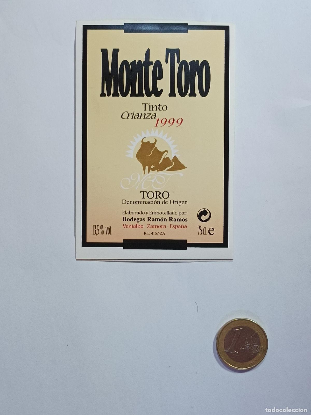 &Eacute;tiquettes anciennes: MONTE TORO. TINTO CRINZA. 1999. ETIQUETA VINO. SIN USAR. PEGATINA.