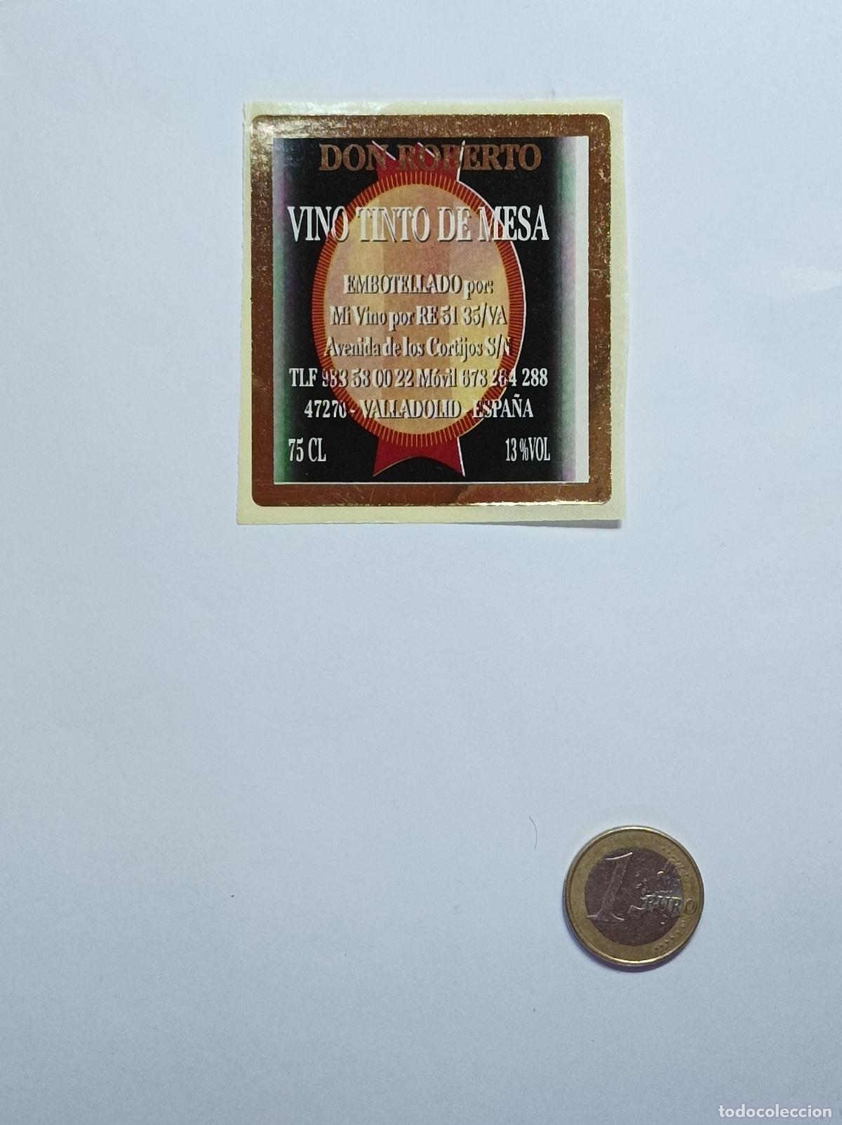 &Eacute;tiquettes anciennes: DON ROBERTO. VINO TINTO DE MESA. ETIQUETA VINO. SIN USAR. PEGATINA.