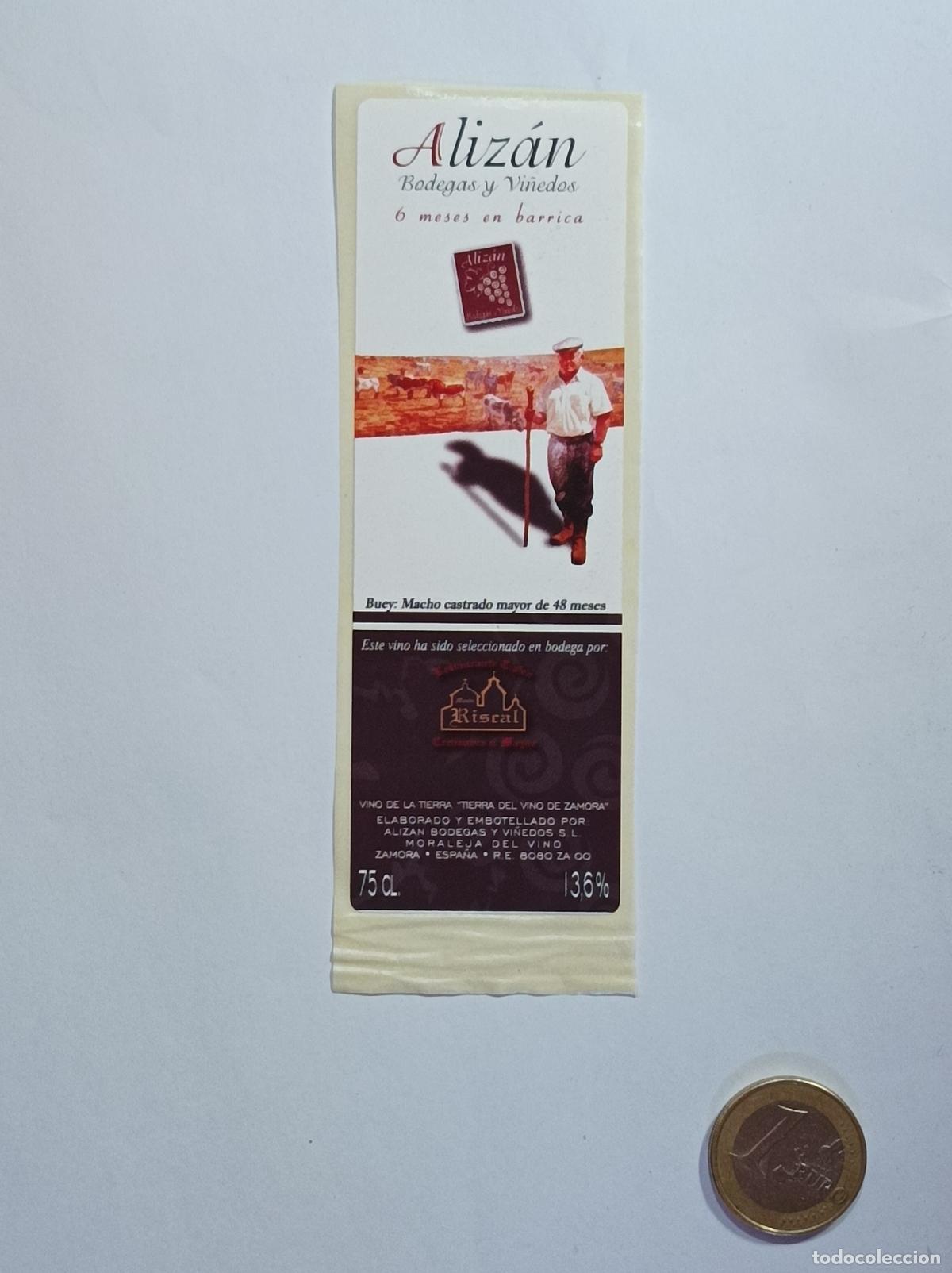Etichette antiche: ALIZAN. BODEGAS Y VI&Ntilde;EDOS. ETIQUETA VINO. SIN USAR. PEGATINA.