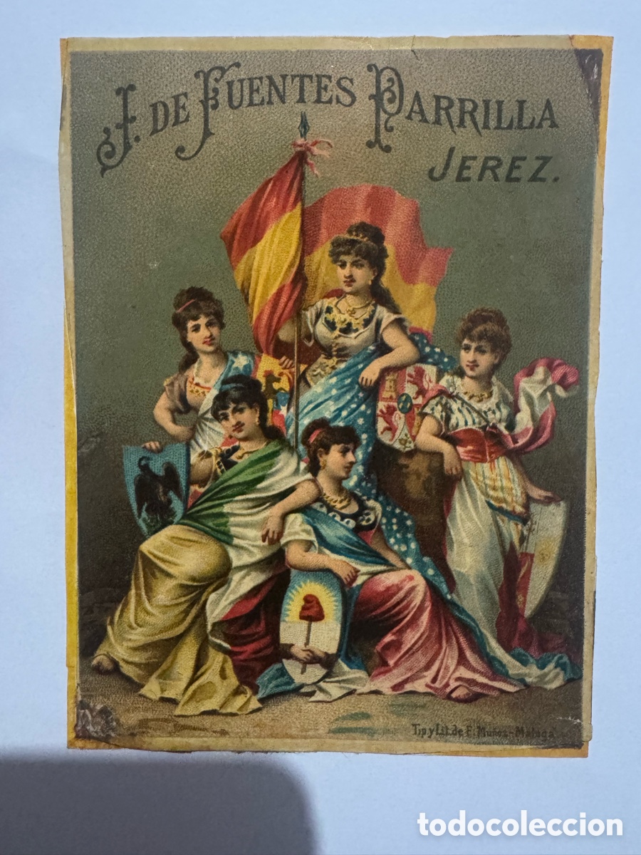 Etiquetas antiguas: Etiqueta de vino de jerez