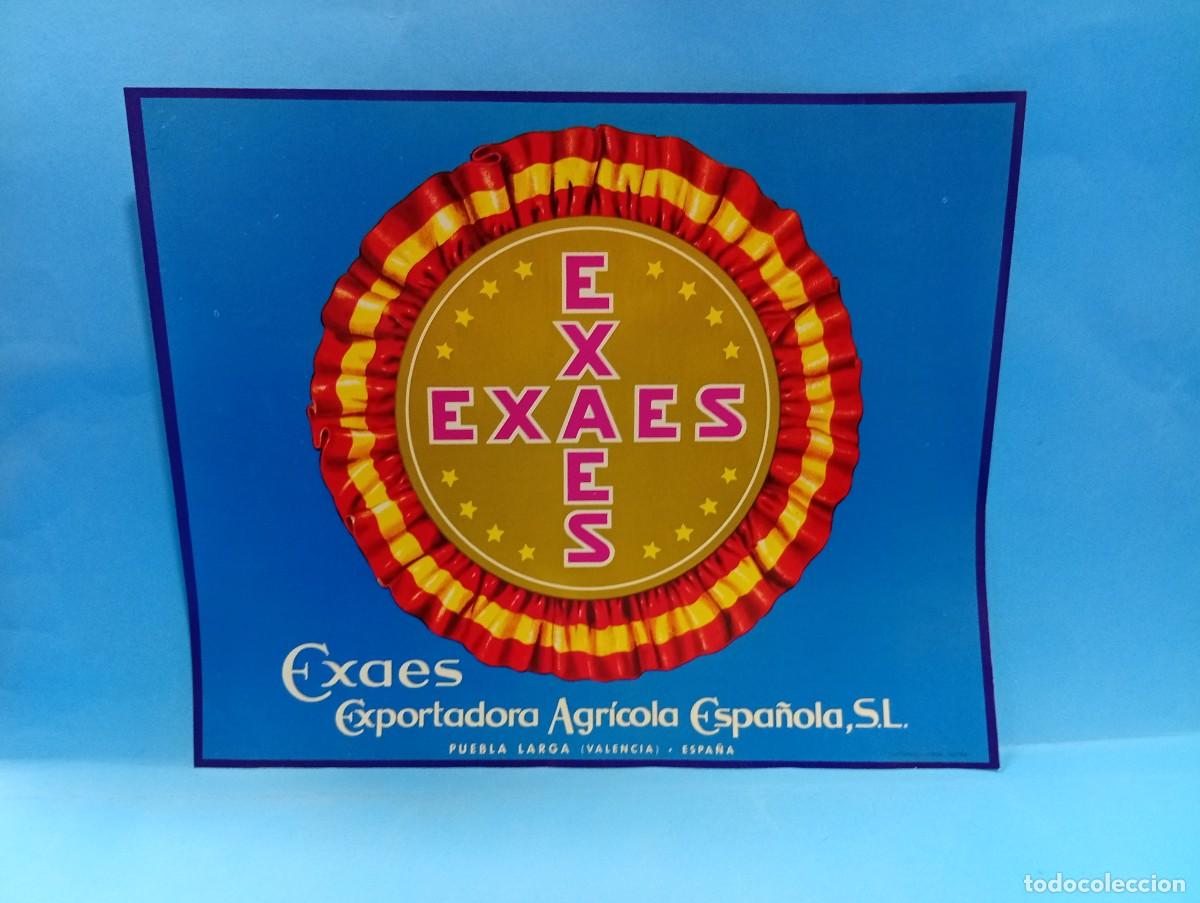 Etiquetas antiguas: ETIQUETA. NARANJAS. EXAES. EXPORTADORA AGRICOLA ESPA&Ntilde;OLA. PUEBLA LARGA, VALENCIA. ORIGINAL. VER.