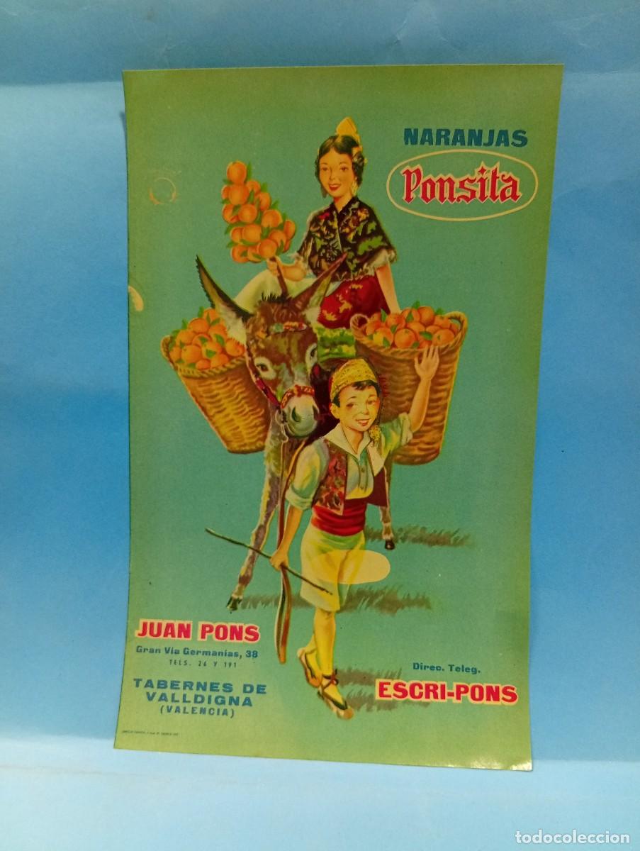 Etiquetas antiguas: ETIQUETA. NARANJAS. PONSITA. JUAN PONS. ESCRI-PONS. TABERNES DE VALLDIGNA, VALENCIA. ORIGINAL.