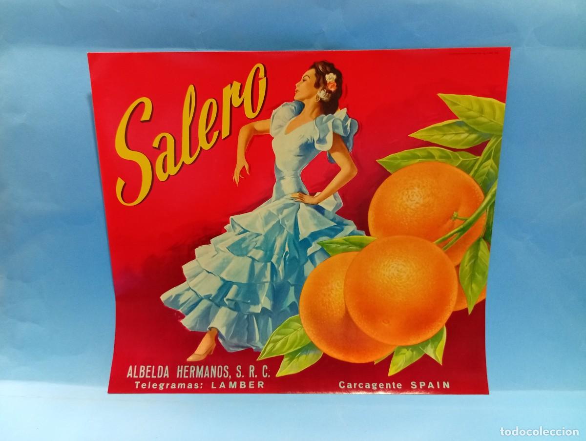 Etiquetas antigas: ETIQUETA. NARANJAS. SALERO. ALBELDA HERMANOS, S.R.C. CARCAGENTE, VALENCIA. ORIGINAL. VER.