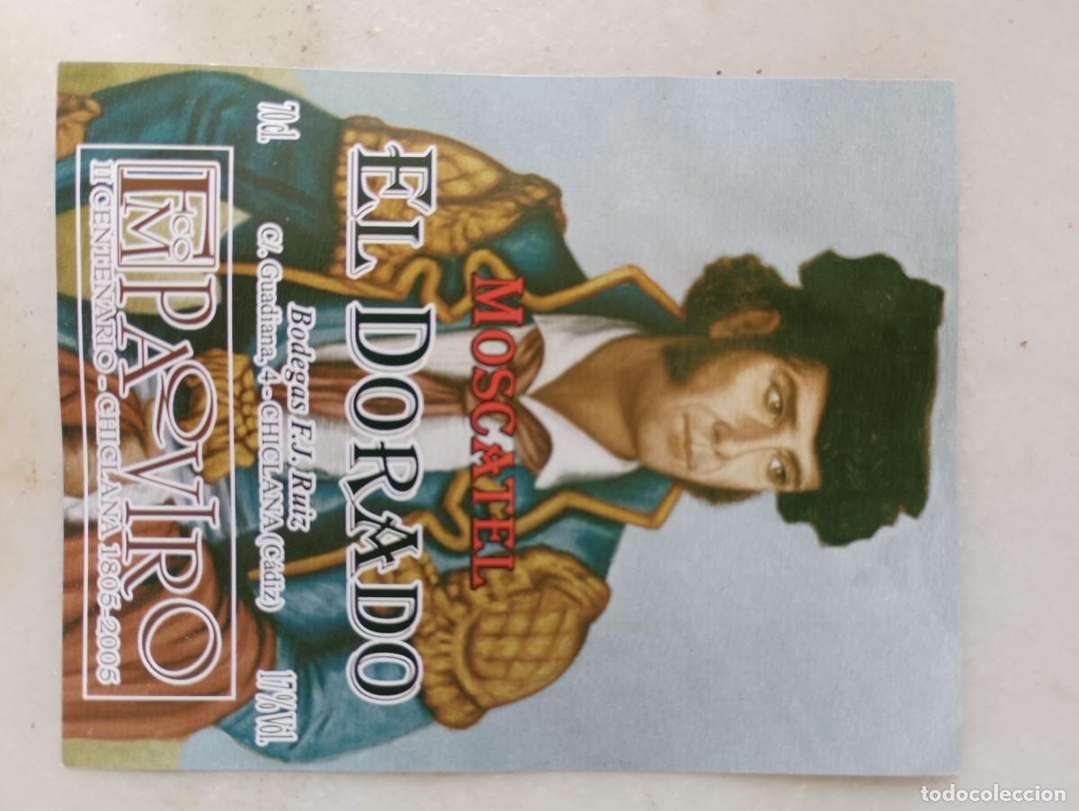 Etiquetas antiguas: Etiqueta vino Chiclana torero el Dorado