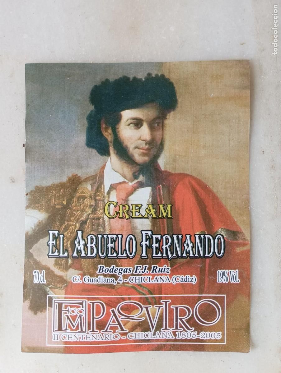 Old Labels: Etiqueta torero Chiclana paquiro
