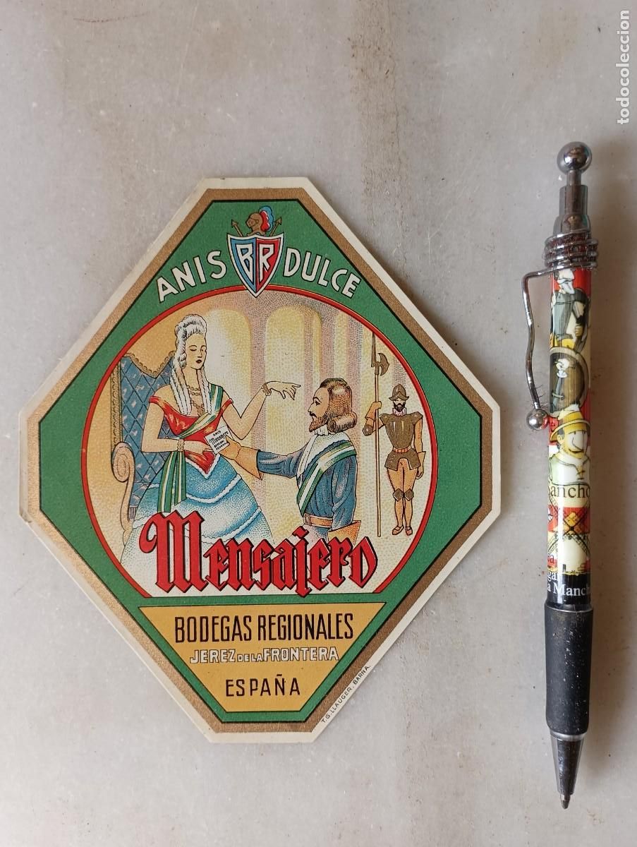 Old Labels: Etiqueta anis mensajero jerez de la frontera