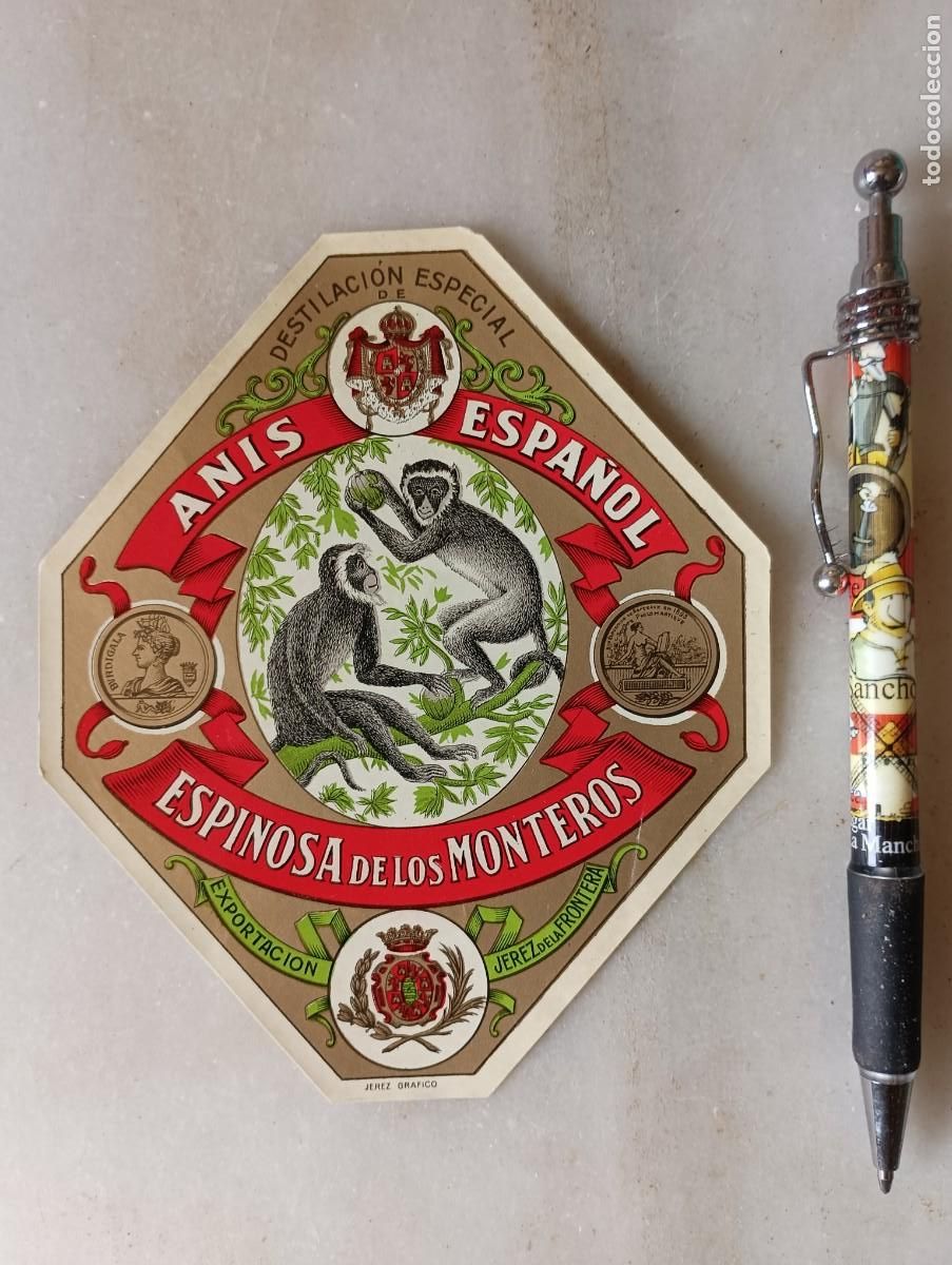 Old Labels: Etiqueta anis espa&ntilde;ol espinosa de los monteros jerez