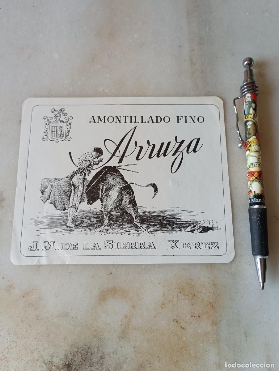 Etiquetas antiguas: Antigua etiqueta vino jerez arruza torero