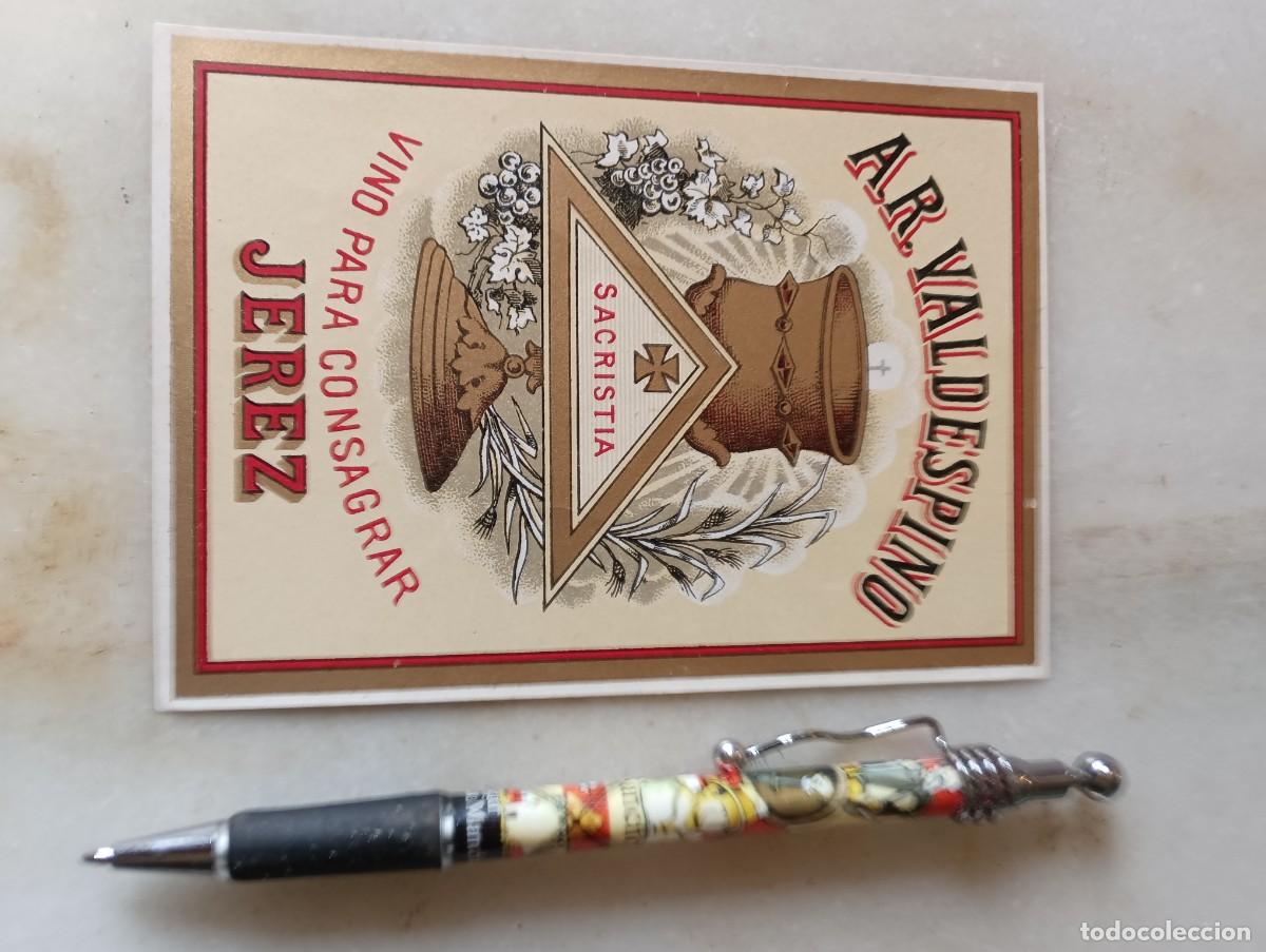 Etiquetas antiguas: Antigua etiqueta jerez consagrar