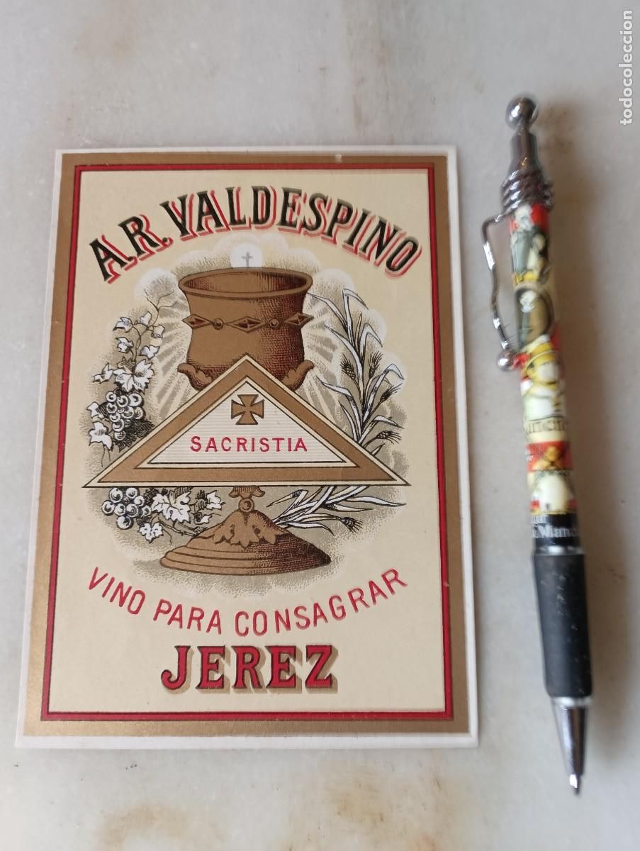 Etiquetas antiguas: Antigua etiqueta jerez consagrar