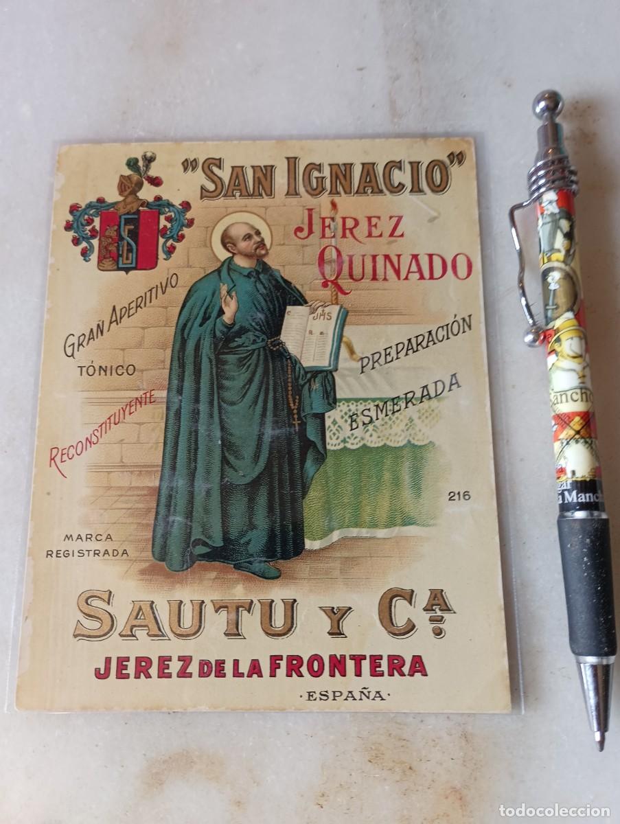 Etiquetas antiguas: Antiguo etiqueta jerez quina san Ignacio sautu