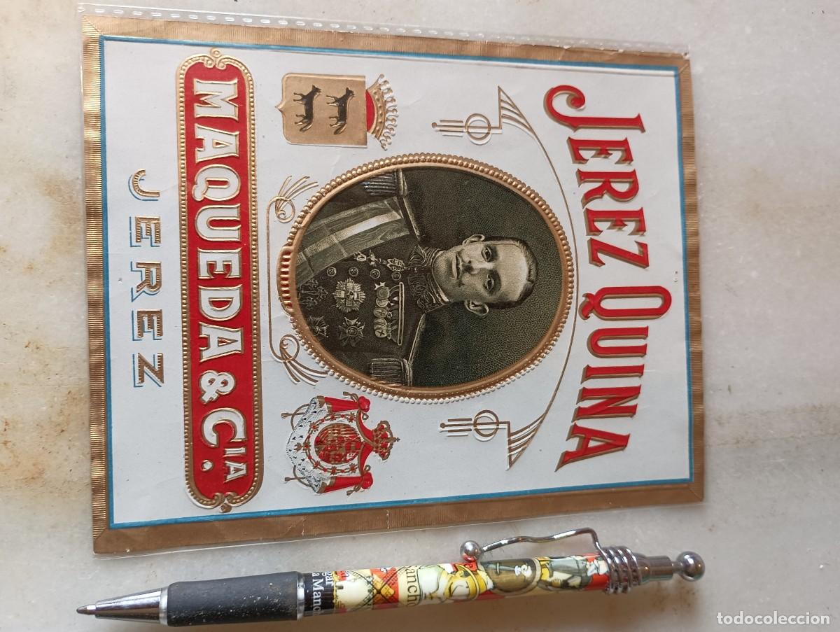 Etiquetas antiguas: Antigua etiqueta jerez quina Alfonso XIII