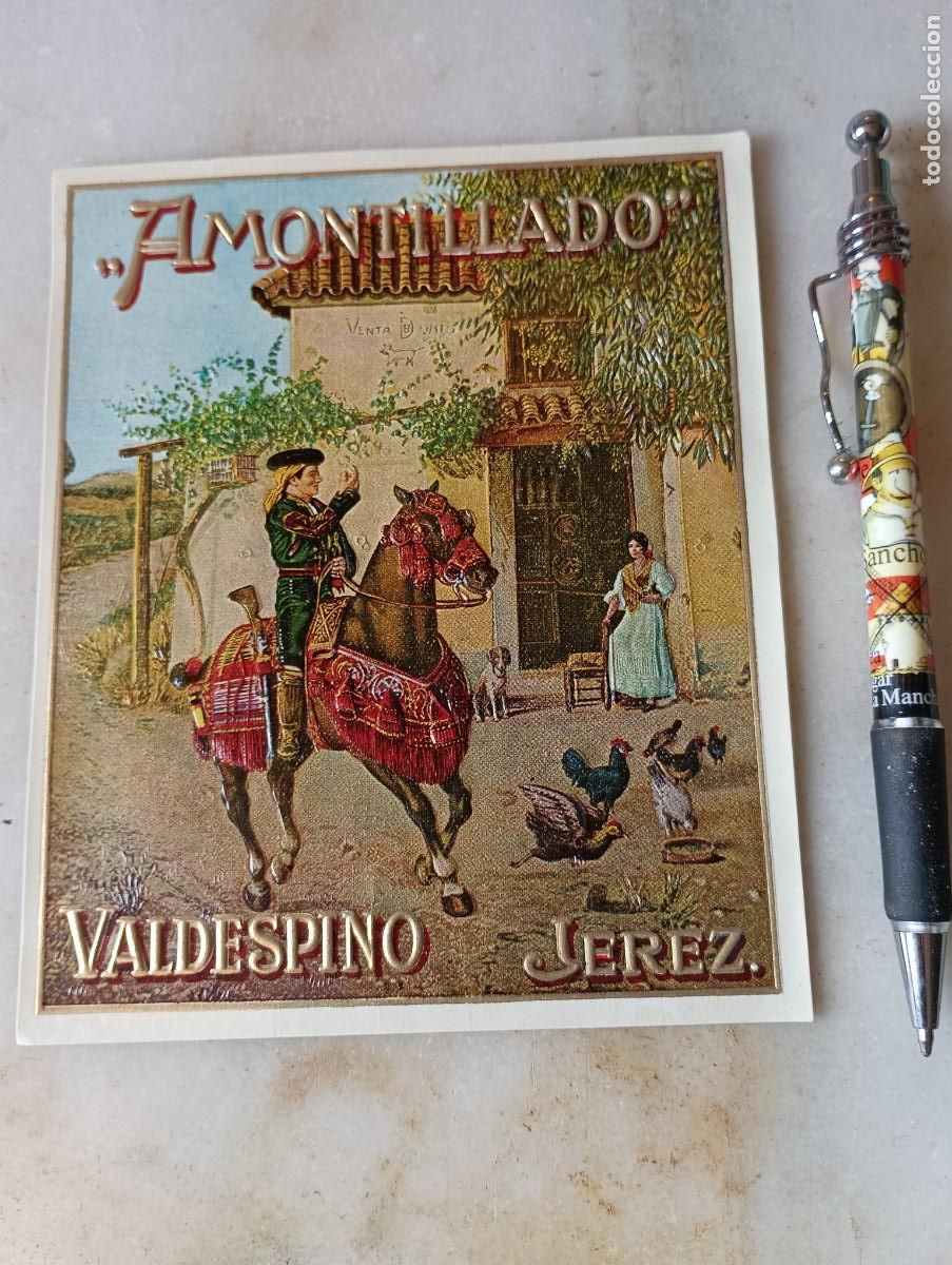 Etiquetas antiguas: Antigua etiqueta jerez contrabandista valdespino