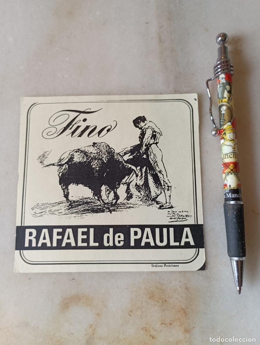 Etiquetas antiguas: Antigua etiqueta vino Rafael de Paula torero