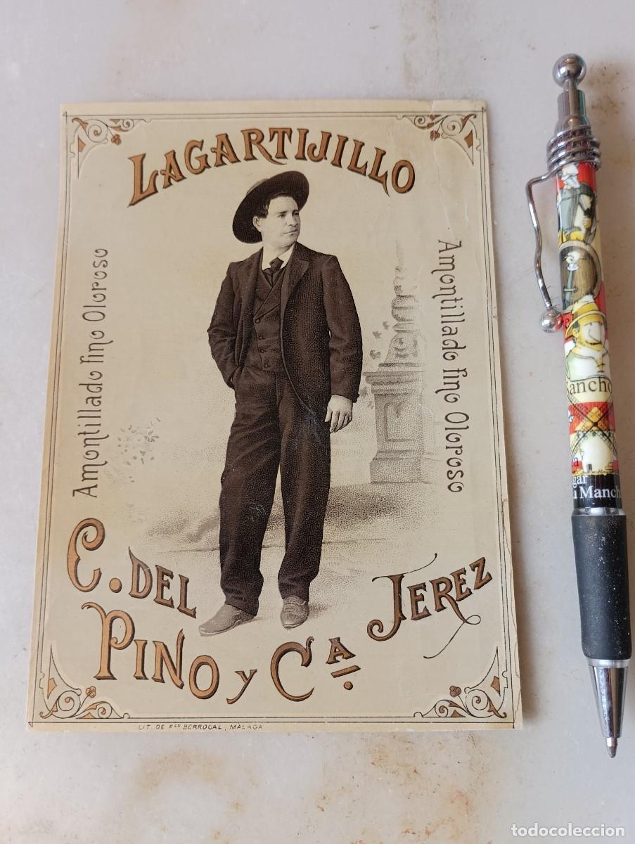 Etiquetas antiguas: Antigua etiqueta vino jerez Cayetano del pino torero