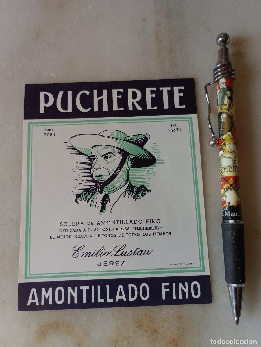 Etiquetas antiguas: Antigua etiqueta vino jerez torero lustau