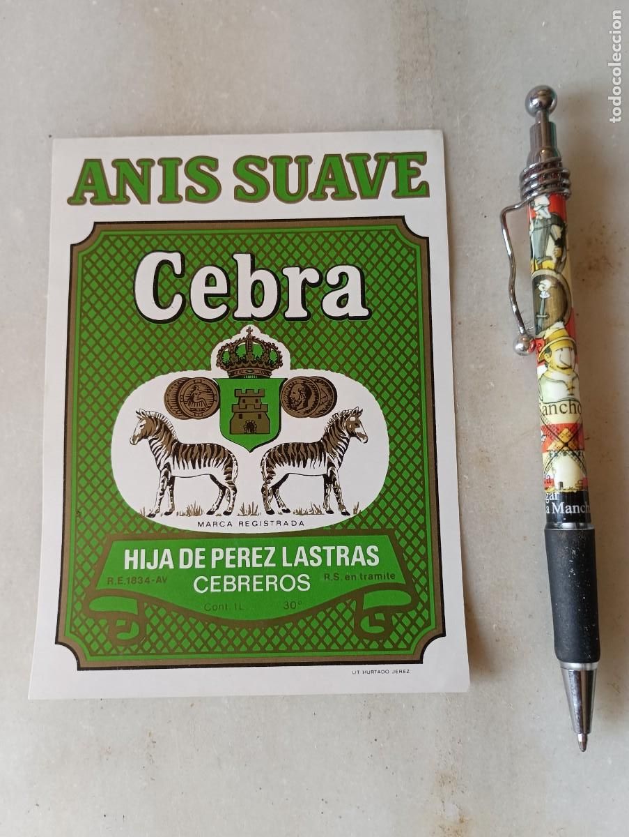 Old Labels: Etiqueta anis cebra Cebreros