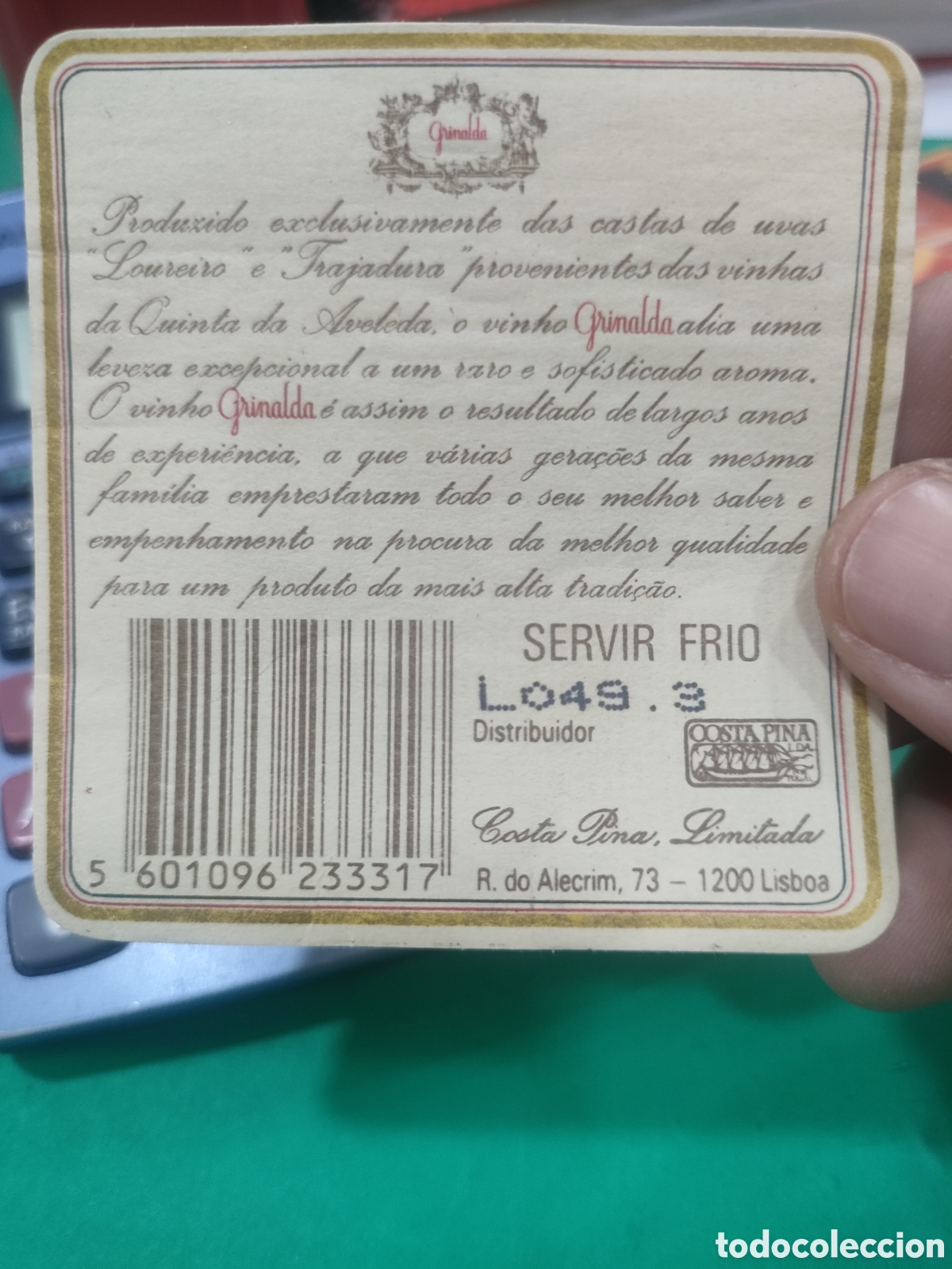 Etiquetas antiguas: Etiqueta GRINALDA Lisboa