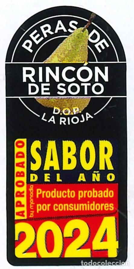 Etiquetas antiguas: ETIQUETA FRUTA - PERAS DE RINCON DE SOTO - D.O.P. LA RIOJA - SABOR DE ORIGEN 2024