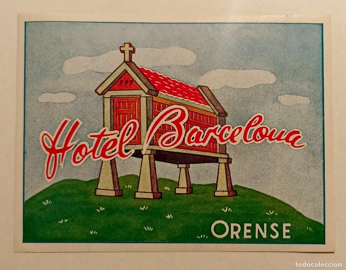 Etiquetas antiguas: ANTIGUA ETIQUETA PARA MALETA DEL HOTEL BARCELONA - ORENSE