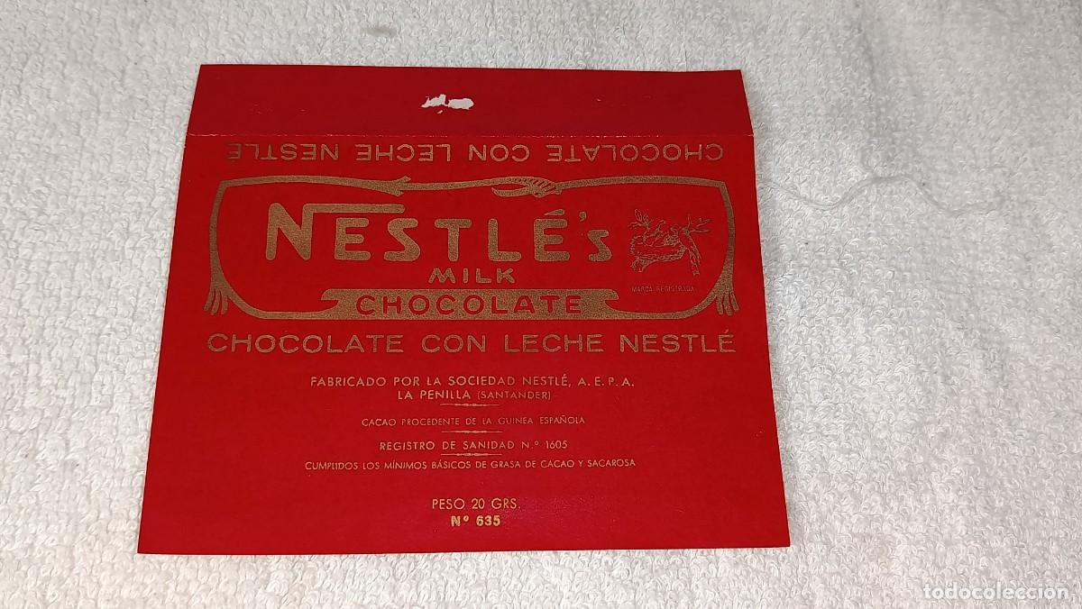 Etiquetas antiguas: ANTIGUO ENVOLTORIO DE CHOCOLATINA NESTLE CHOCOLATES NESTLE SANTANDER CACAO GUINEA ESPA&Ntilde;OLA A&Ntilde;OS 50