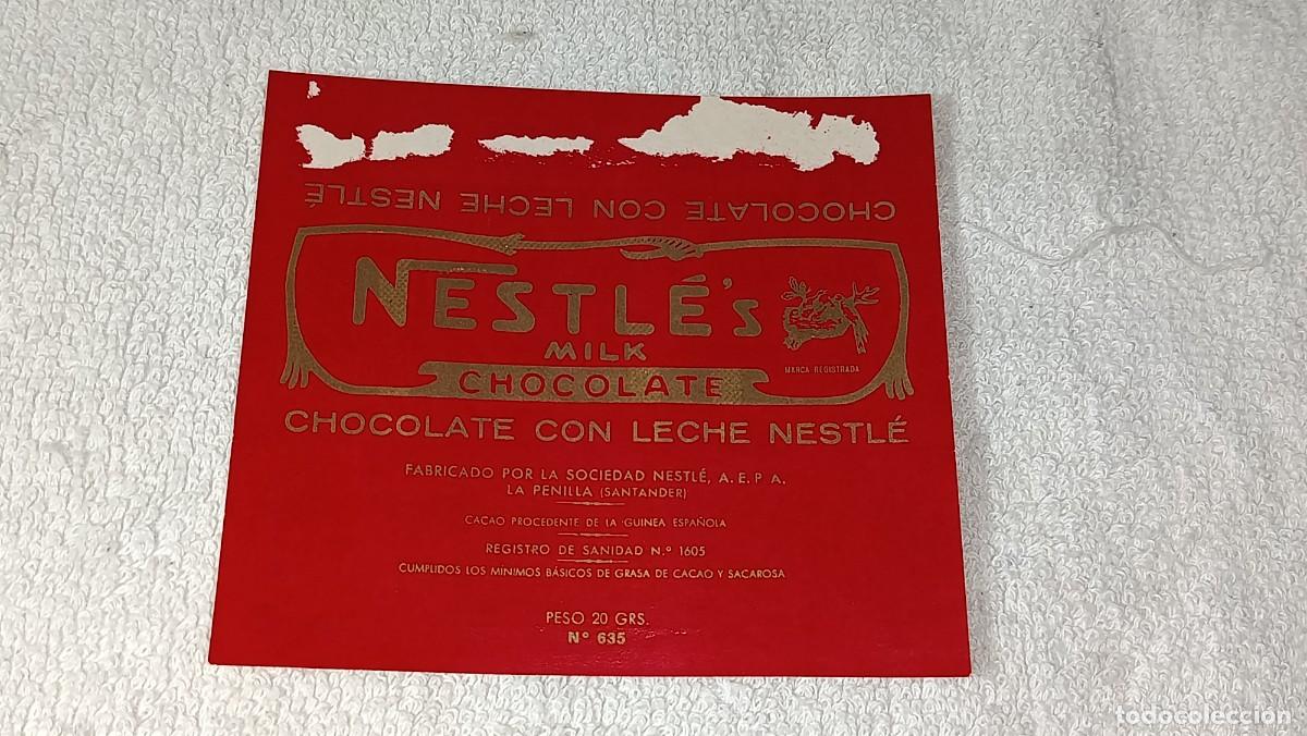 Etiquetas antiguas: ANTIGUO ENVOLTORIO DE CHOCOLATINA NESTLE CHOCOLATES NESTLE SANTANDER CACAO GUINEA ESPA&Ntilde;OLA A&Ntilde;OS 50