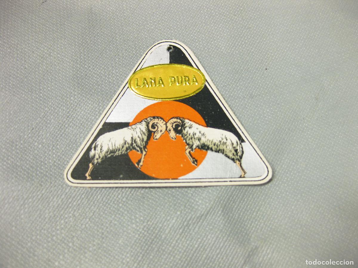 Etiquetas antiguas: ANTIGUA ETIQUETA DE ALGUN ROLLO O BOBINA DE LANA PURA. MANUEL ROSELL. OLOT