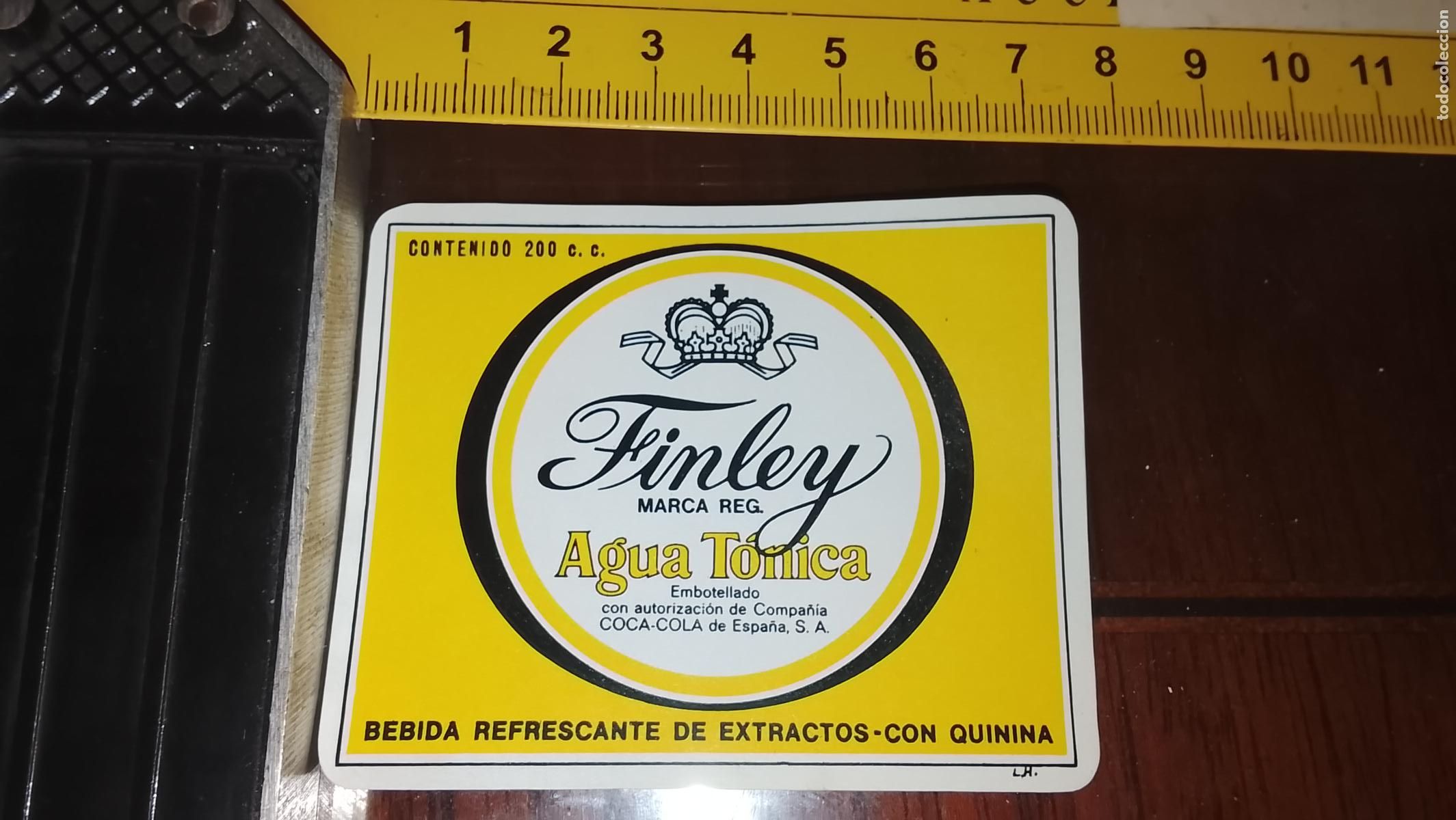 Etiquetas antiguas: antigua etiqueta original de refrescos - finley marca registrada tonica o soda compa&ntilde;ia coca cola