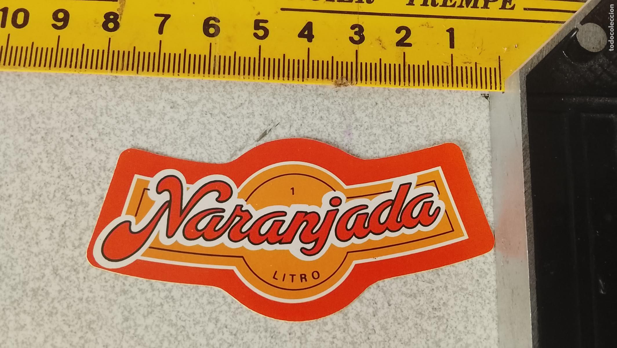 Etiquetas antiguas: antigua etiqueta original de BOTELLA REFRESCOS Y GASEOSAS NARANJADA LITRO