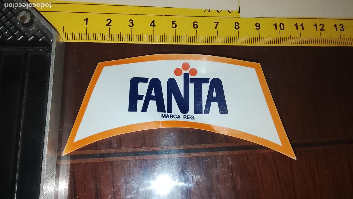 Etiquetas antiguas: antigua etiqueta original de BOTELLA DE refrescos fanta de la compa&ntilde;&iacute;a Coca-Cola