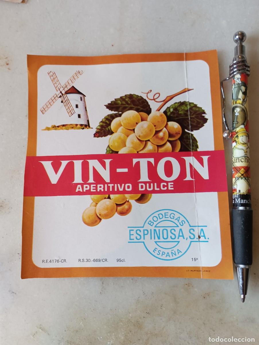 Etiquetas antiguas: Etiqueta vino valdepe&ntilde;as Espinosa