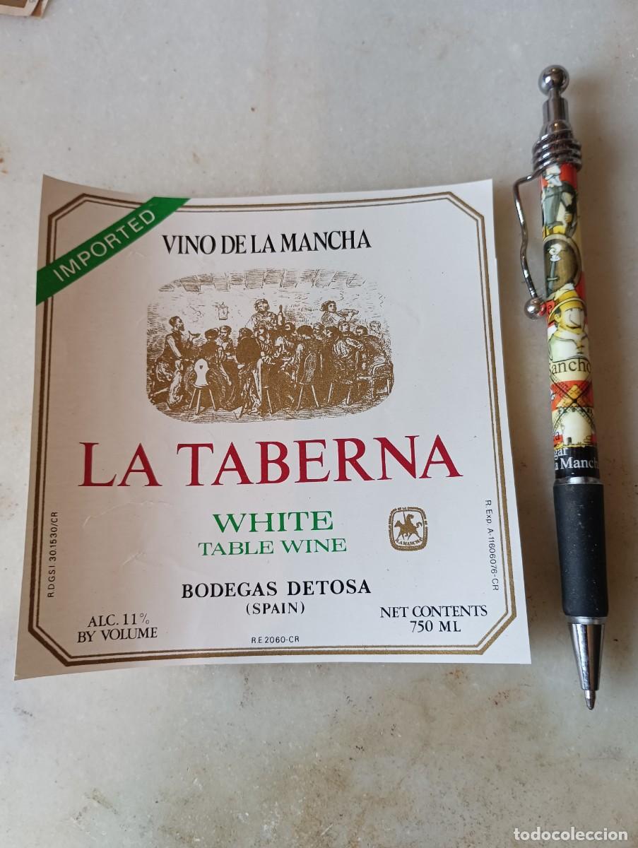 Etiquetas antiguas: Etiqueta vino valdepe&ntilde;as la taberna