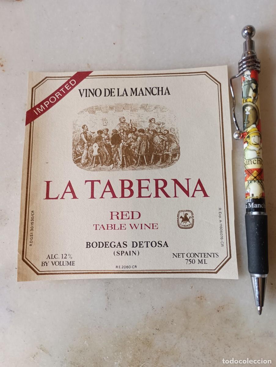 Etiquetas antiguas: Etiqueta vino valdepe&ntilde;as la taberna