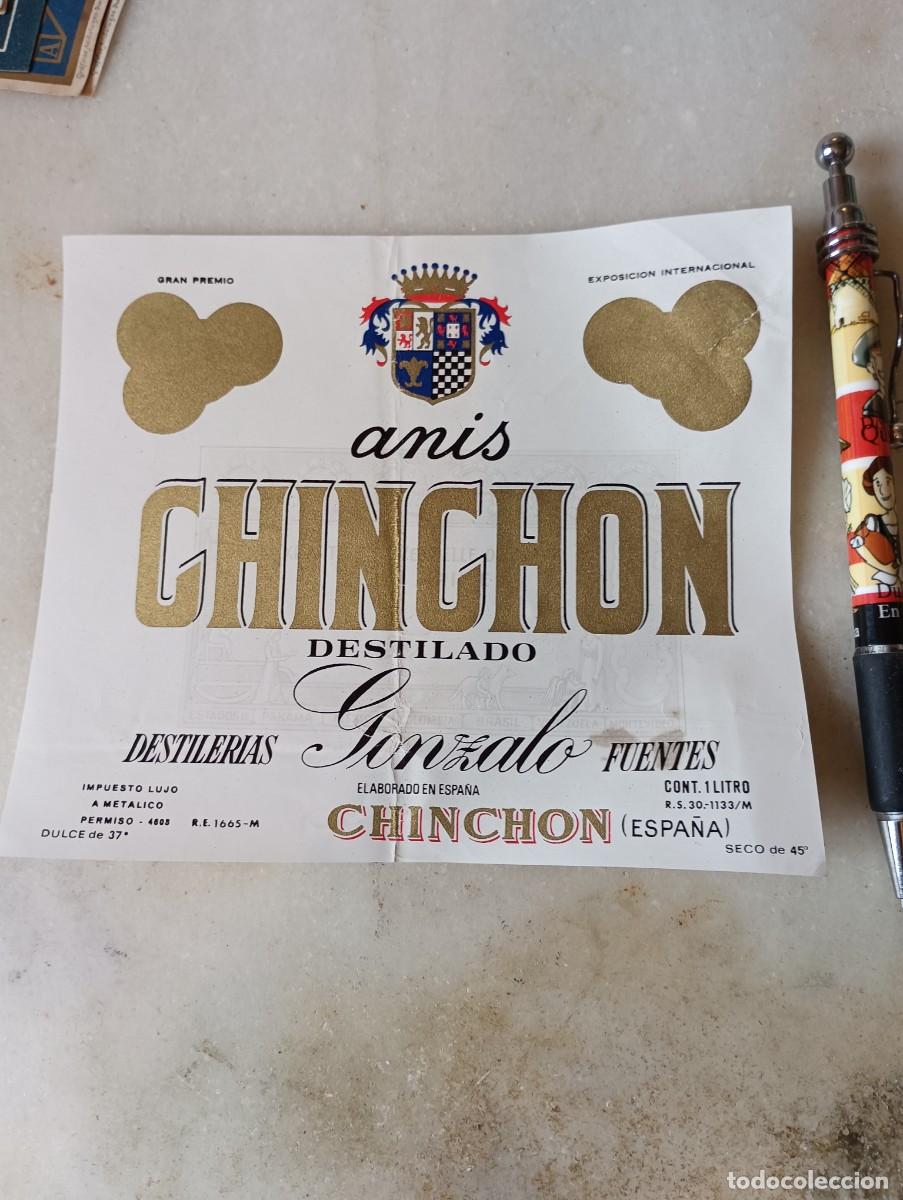 Etiquetas antiguas: Etiqueta anis Chinch&oacute;n destiler&iacute;as Gonzalo