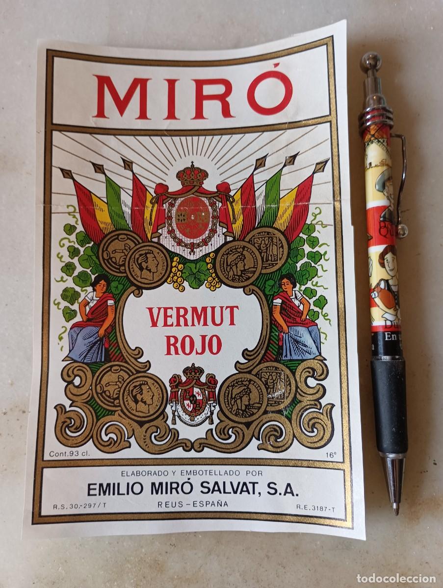Etiquetas antiguas: Etiqueta vino vermouth Reus Emilio Mir&oacute;