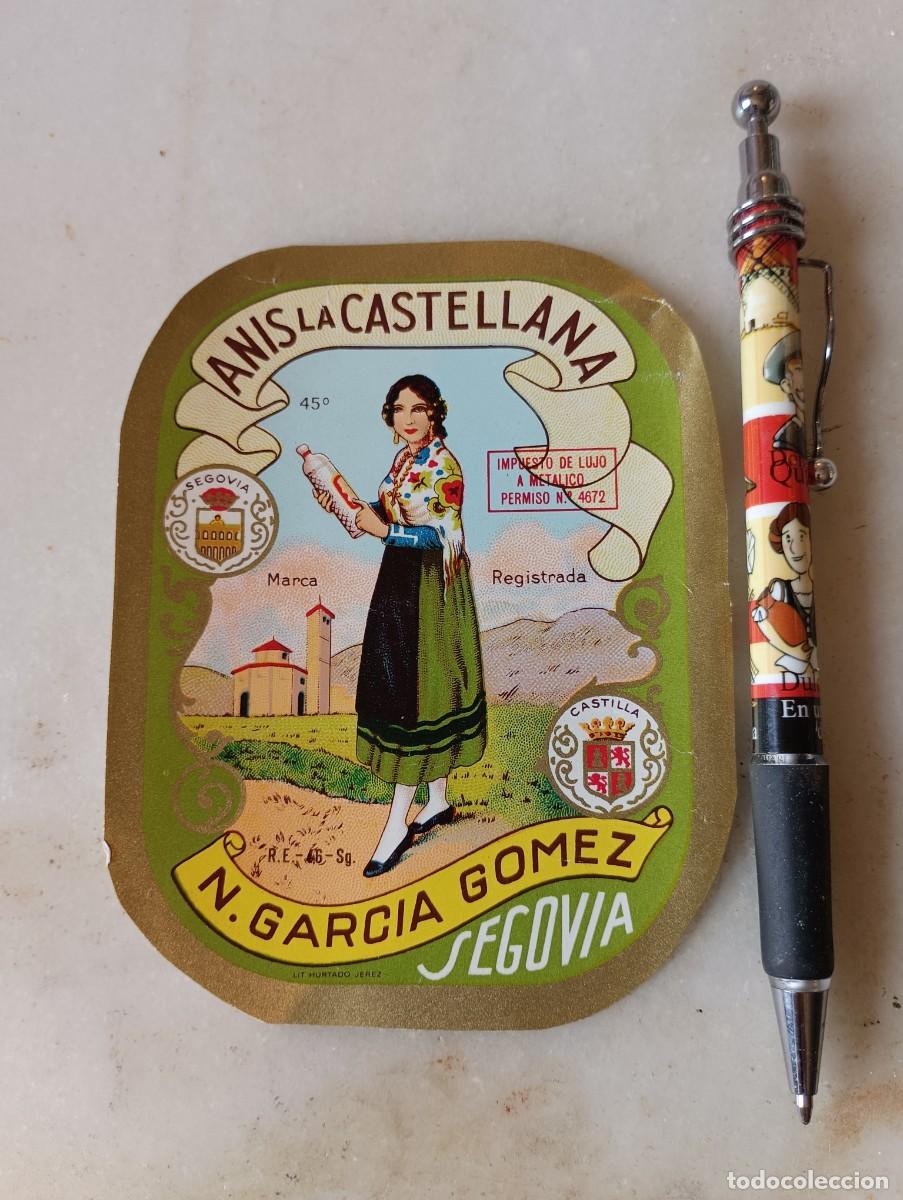 Etiquetas antiguas: Etiqueta anis castellana Segovia