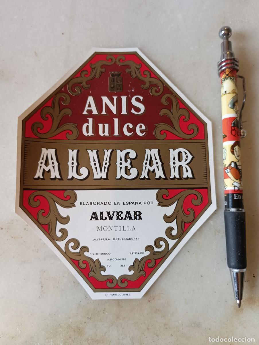 Etiquetas antiguas: Etiqueta anis Alvear montilla