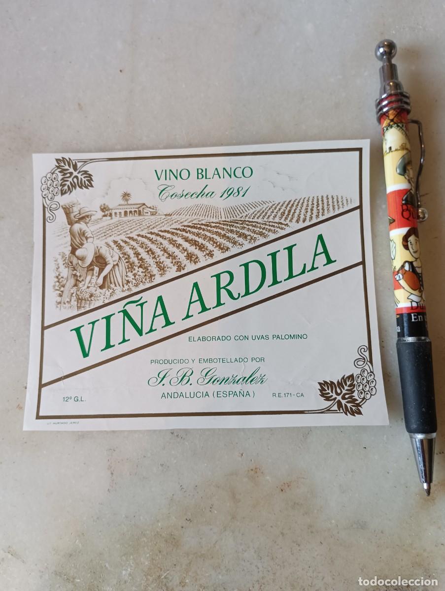 Etiquetas antiguas: Etiqueta vino jerez vi&ntilde;a ardila