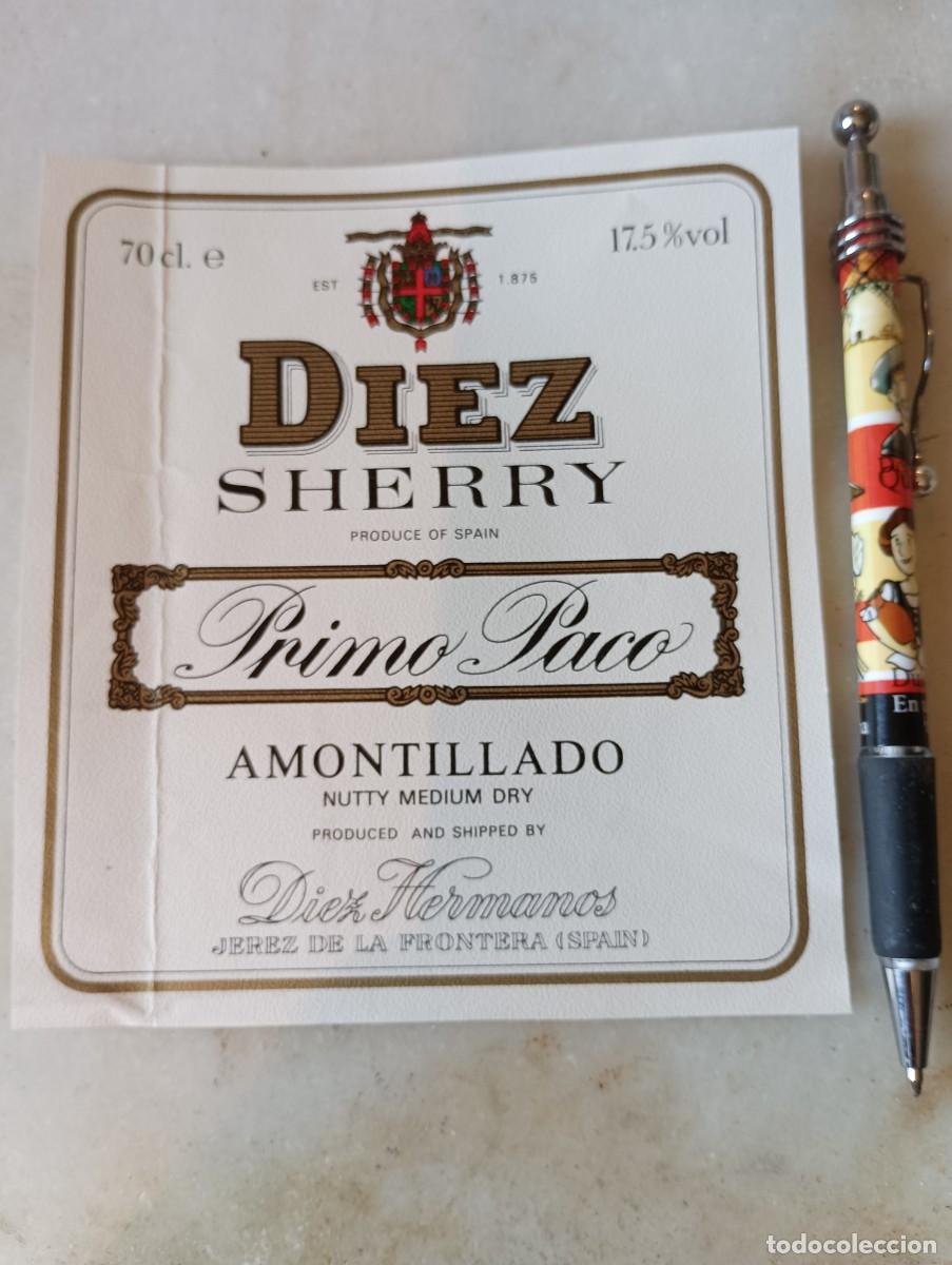 Etiquetas antiguas: Etiqueta vino jereZ diez hermanos