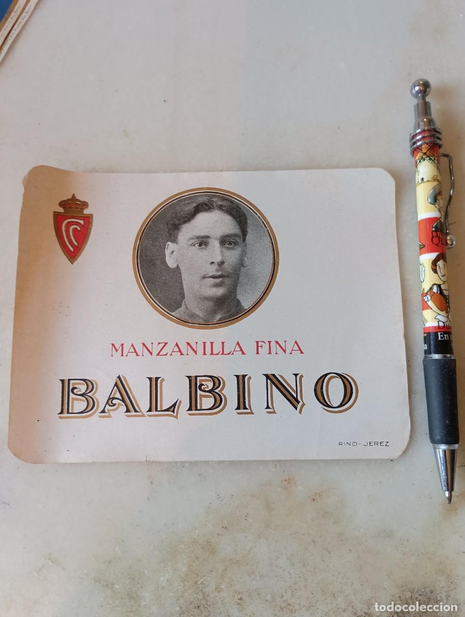 Etiquetas antiguas: Antigua etiqueta manzanilla balbino barbadillo Sanl&uacute;car