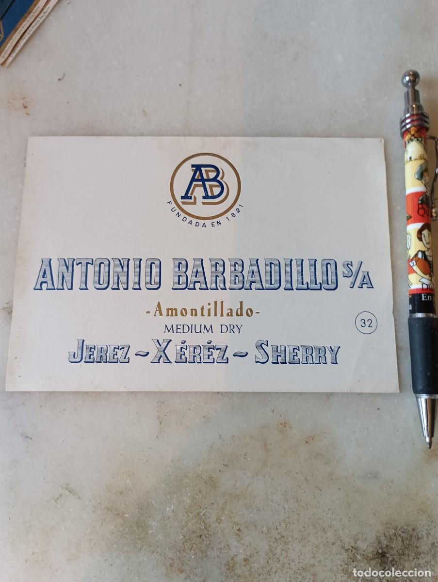 Etiquetas antiguas: Etiqueta vino Sanl&uacute;car barbadillo rara