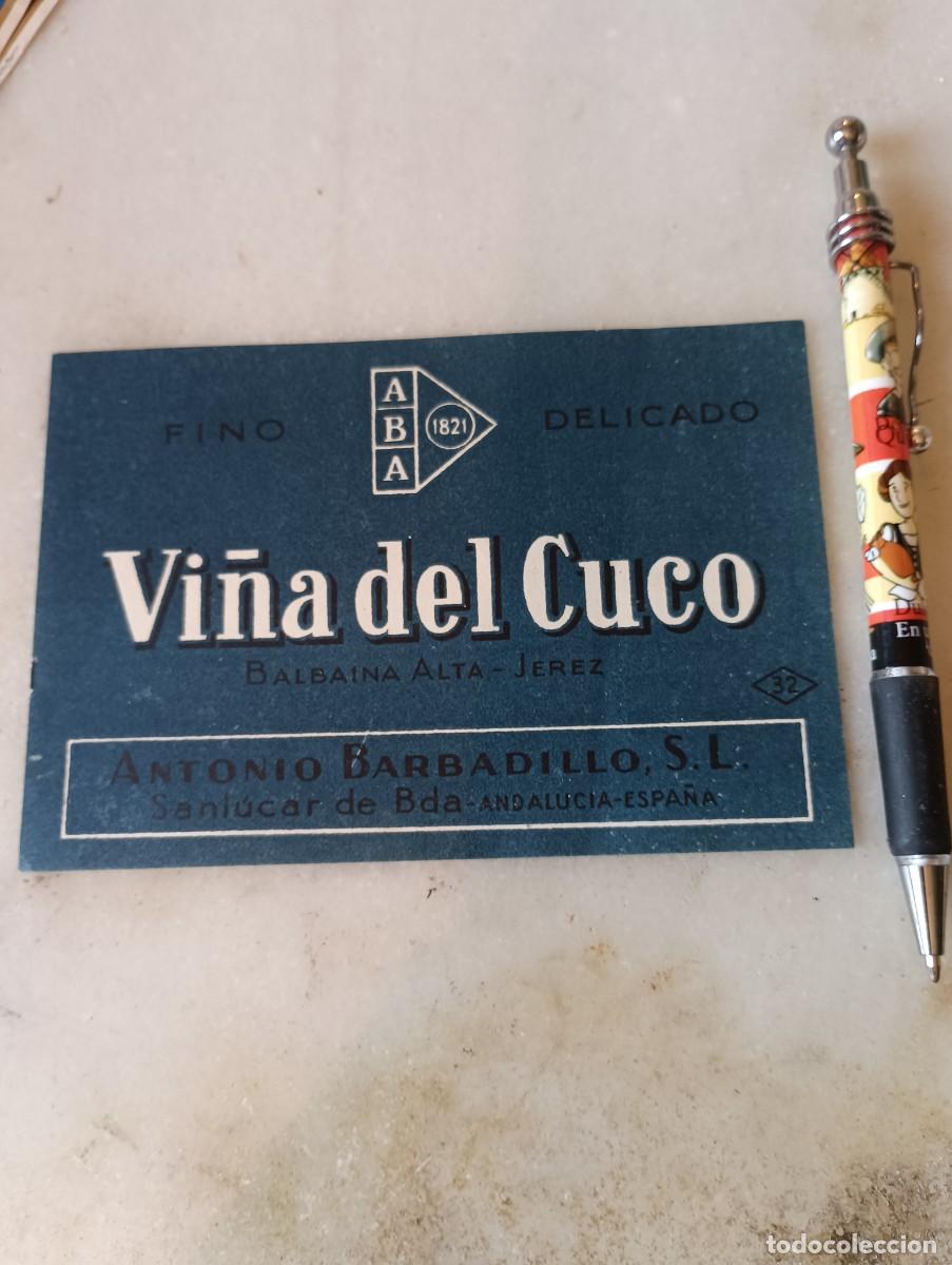 Etiquetas antiguas: Etiqueta antigua vino Sanl&uacute;car barbadillo