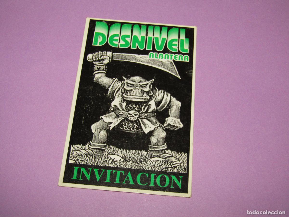 Etiquetas antiguas: Antigua Invitaci&oacute;n FLYER de la Discoteca Pub DESNIVEL de ALBATERA - A&ntilde;os 1990s.