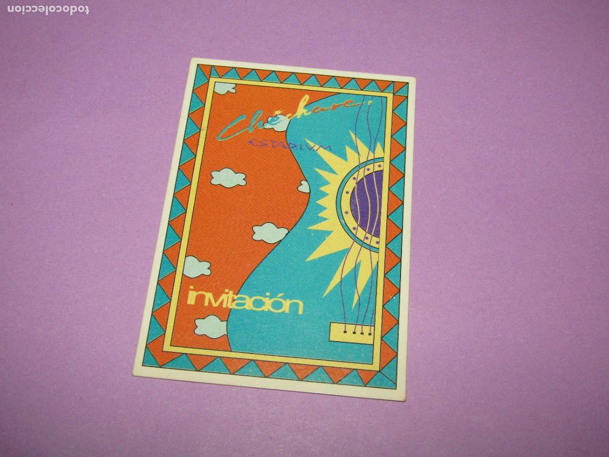 Etiquetas antiguas: Antigua Invitaci&oacute;n FLYER de la Discoteca Pub CHECHARE STADIUM de ELCHE - A&ntilde;os 1990s.