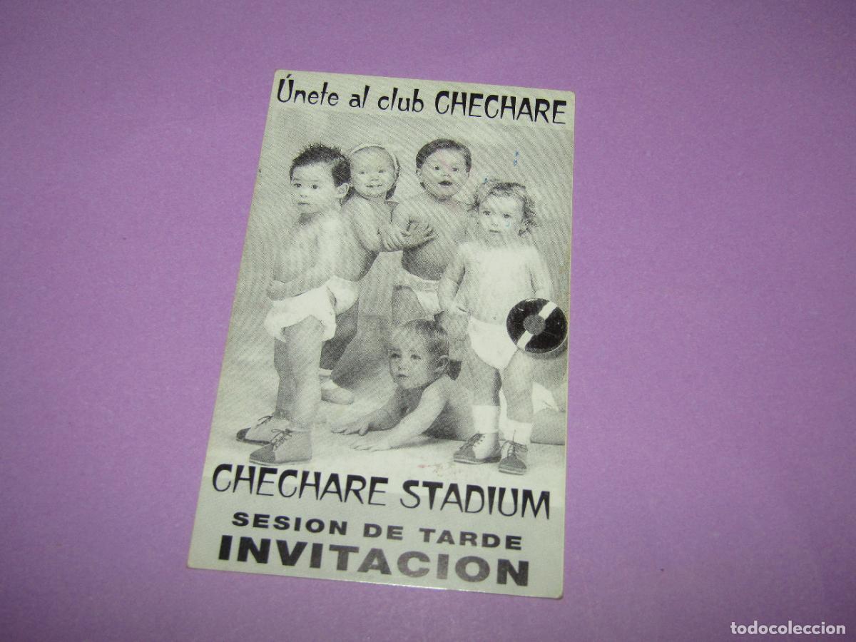 Etiquetas antiguas: Antigua Invitaci&oacute;n FLYER de la Discoteca Pub CHECHARE STADIUM de ELCHE - A&ntilde;os 1990s.