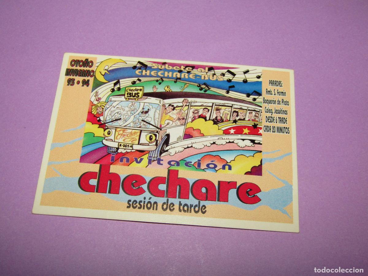 Etiquetas antiguas: Antigua Invitaci&oacute;n FLYER de la Discoteca Pub CHECHARE de ELCHE - A&ntilde;o 1993