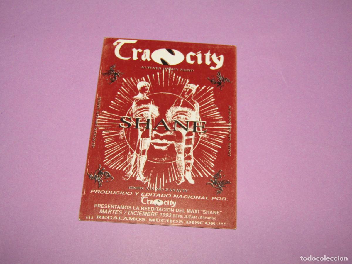 Etiquetas antiguas: Antigua Invitaci&oacute;n FLYER de la Discoteca TRANCITY en BENEJUZAR Alicante - A&ntilde;o 1993